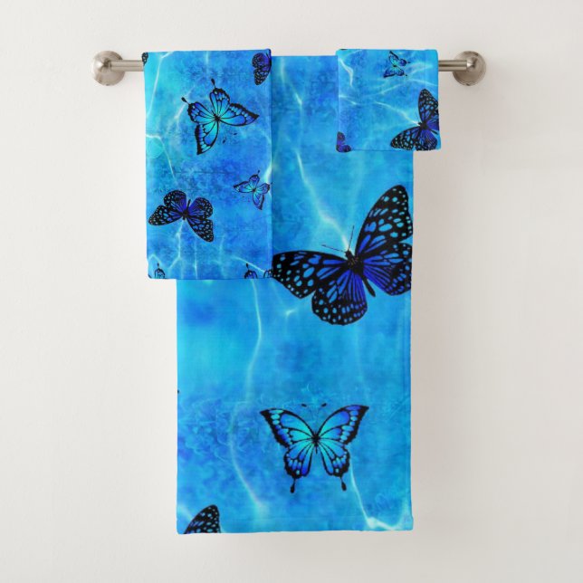 Conjunto De Toalhas Borboleta Azul (Insitu)