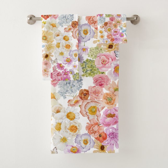 Conjunto De Toalhas Borboleta Floral Floração de Verão (Insitu)