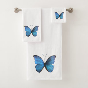 Conjunto De Toalhas Borboleta Morfo Azul Grande