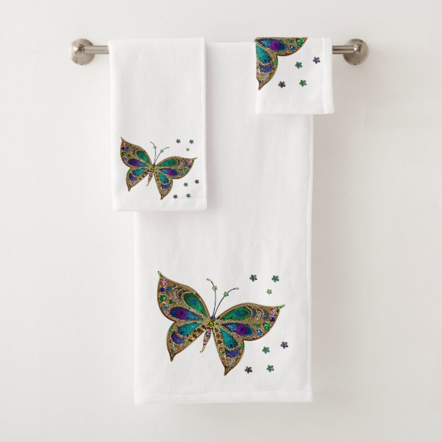 Conjunto De Toalhas Borboleta Mosaica (Insitu)