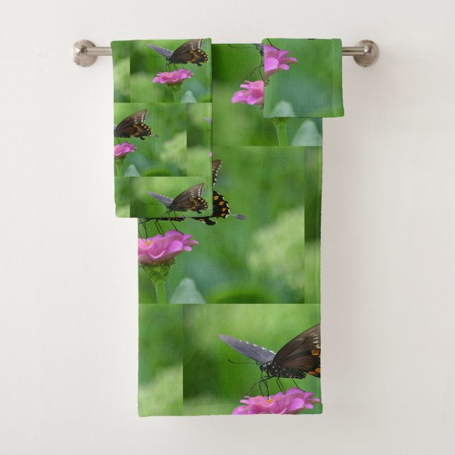 Conjunto De Toalhas Borboleta No Padrão Da Zinnia (Insitu)