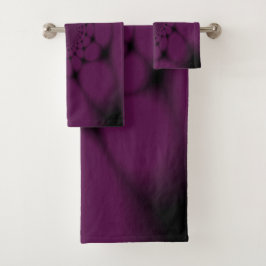 Conjunto De Toalhas Borboleta Pétala Preto Roxo