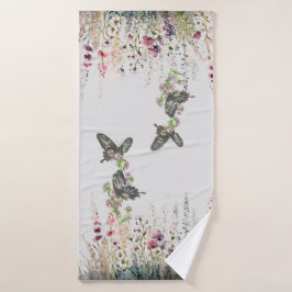 Conjunto De Toalhas Borboleta Rosa do Ceilão Pintada à Mão