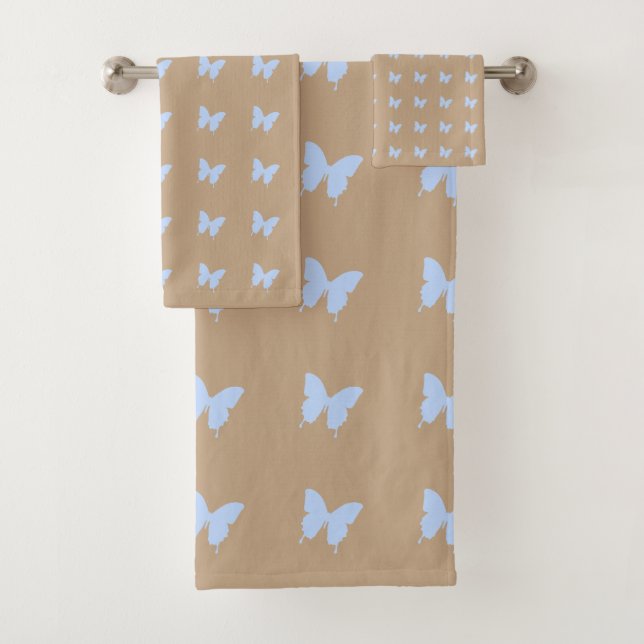 Conjunto De Toalhas Borboletas Azul (Insitu)