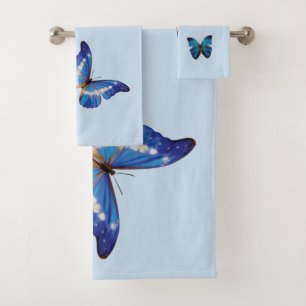Conjunto De Toalhas Borboletas do Morpho Azul