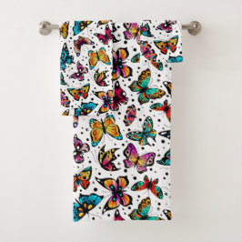 Conjunto De Toalhas Borboletas Em Cores