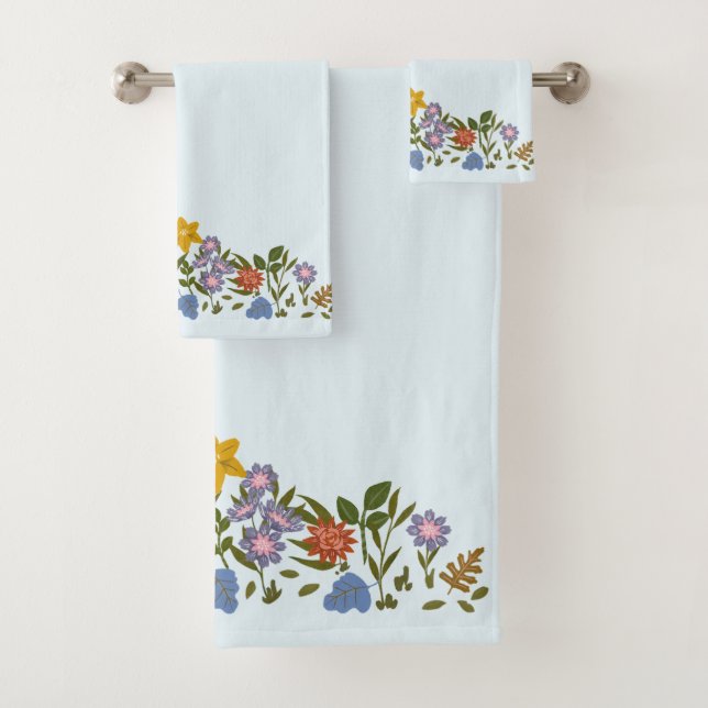 Conjunto De Toalhas Borda bonito das Flores do Jardim (Insitu)