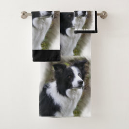 Conjunto De Toalhas Border Collie Art