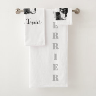 Conjunto De Toalhas Boston Terrier Bath Towel Set