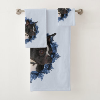 Conjunto De Toalhas Boston Terrier Dog 