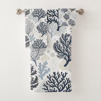 Conjunto De Toalhas Botanical Coral Ocean Vibes