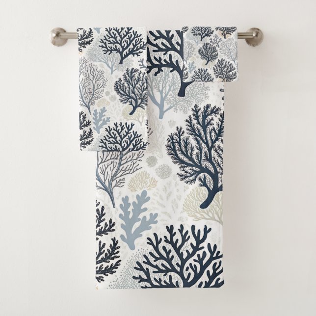 Conjunto De Toalhas Botanical Coral Ocean Vibes (Insitu)