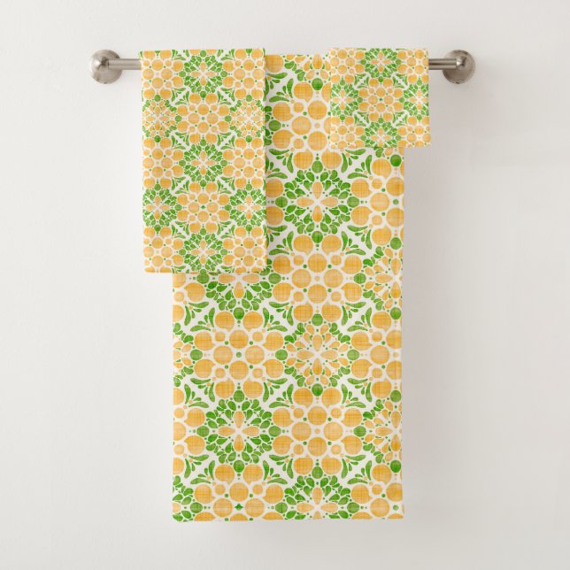 Conjunto De Toalhas Botanical Pop-Citrus (Insitu)
