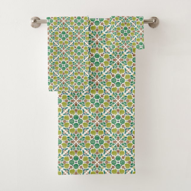 Conjunto De Toalhas Botanical Pop - Olive (Insitu)
