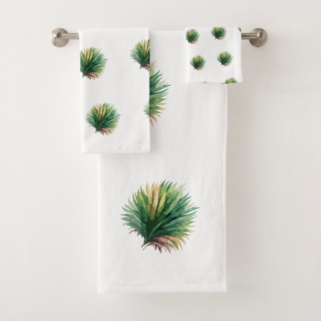 Conjunto De Toalhas Botânico Artístico em Aquarela (Insitu)