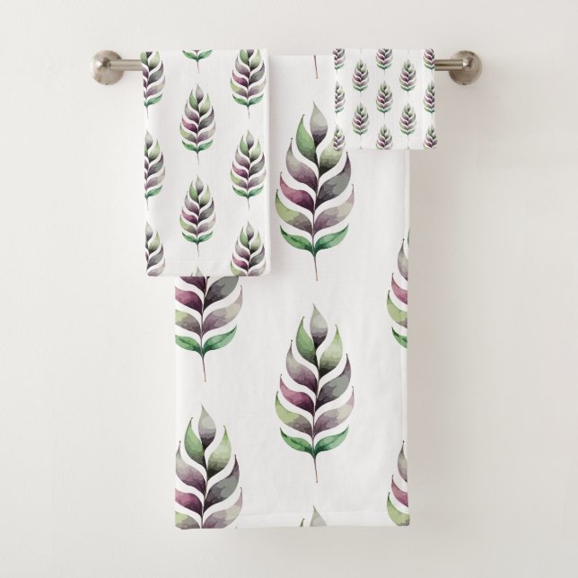 Conjunto De Toalhas Botânico Artístico em Aquarela (Insitu)
