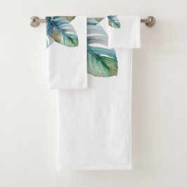Conjunto De Toalhas Botânico Artístico em Aquarela