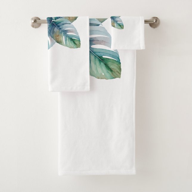 Conjunto De Toalhas Botânico Artístico em Aquarela (Insitu)