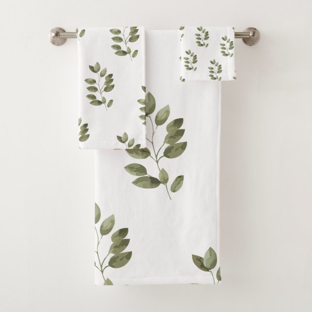 Conjunto De Toalhas Botânico Artístico em Aquarela (Insitu)