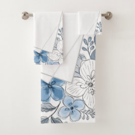 Conjunto De Toalhas Botânico Artístico em Aquarela