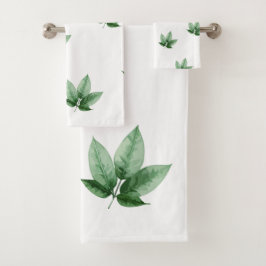 Conjunto De Toalhas Botânico Artístico em Aquarela
