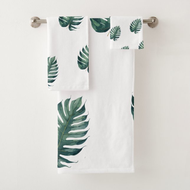 Conjunto De Toalhas Botânico Artístico em Aquarela (Insitu)
