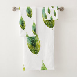 Conjunto De Toalhas Botânico Artístico em Aquarela