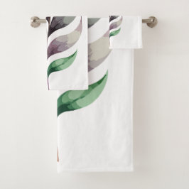 Conjunto De Toalhas Botânico Artístico em Aquarela