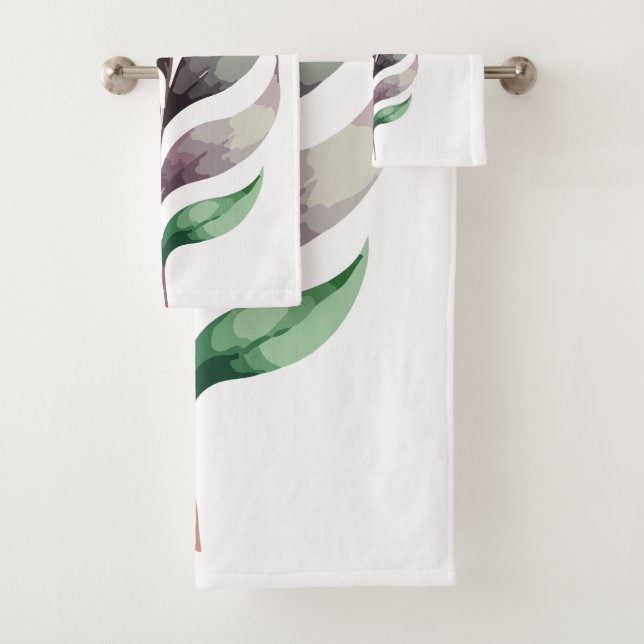 Conjunto De Toalhas Botânico Artístico em Aquarela (Insitu)