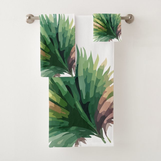 Conjunto De Toalhas Botânico Artístico em Aquarela (Insitu)