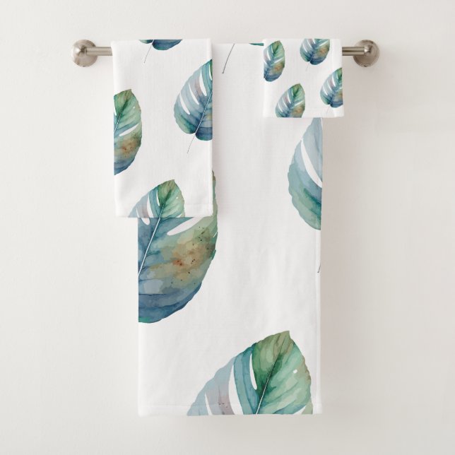 Conjunto De Toalhas Botânico Artístico em Aquarela (Insitu)