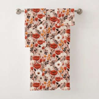 Conjunto De Toalhas Botânico Boho Queda Flores Selvagens Padrão de Pra