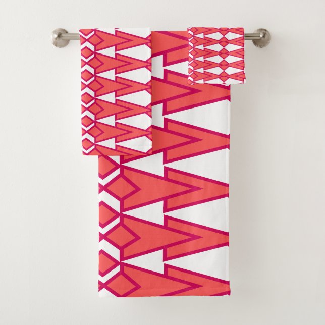 Conjunto De Toalhas Bowties Vermelhas e Rosa (Insitu)