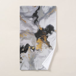 Conjunto De Toalhas Branca de Artsy Moderna, Preta e Dourada