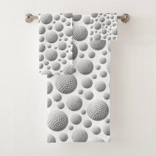 Conjunto De Toalhas Branca de Bolas de Golfe