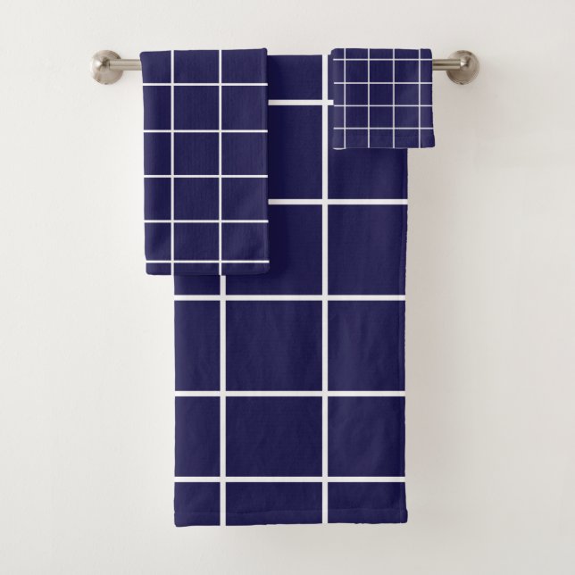 Conjunto De Toalhas Branco Azul Verificado (Insitu)