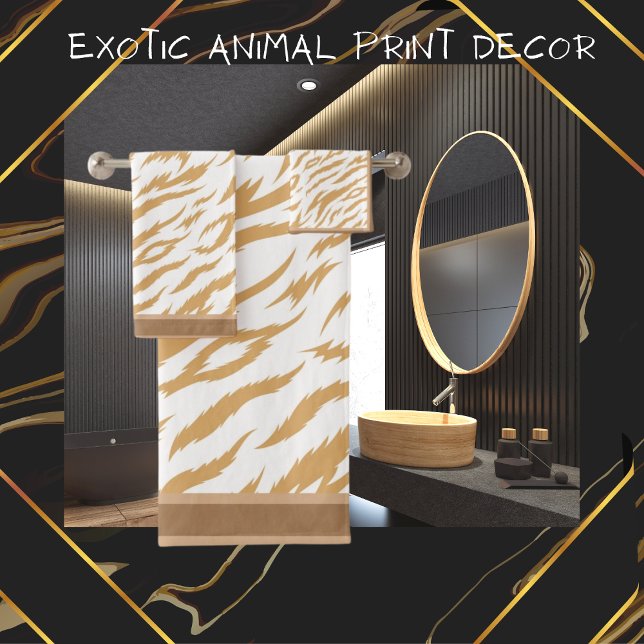 Conjunto De Toalhas Branco castanho para impressão animal (Criador carregado)