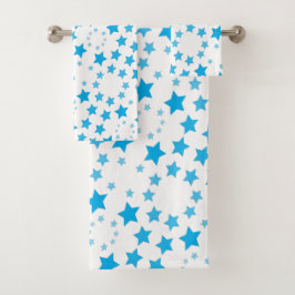 Conjunto de Toalhas Branco com Estampa de Estrela