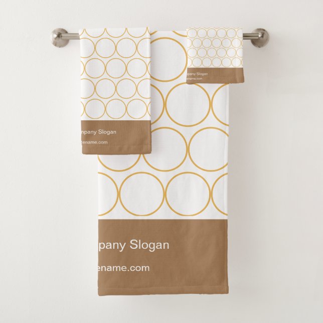 Conjunto De Toalhas Branco e Café Mínimo Elegante Clássico Monograma (Insitu)