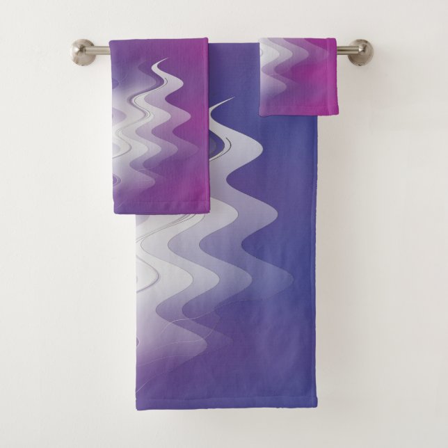 Conjunto De Toalhas Branco púrpura azul (Insitu)