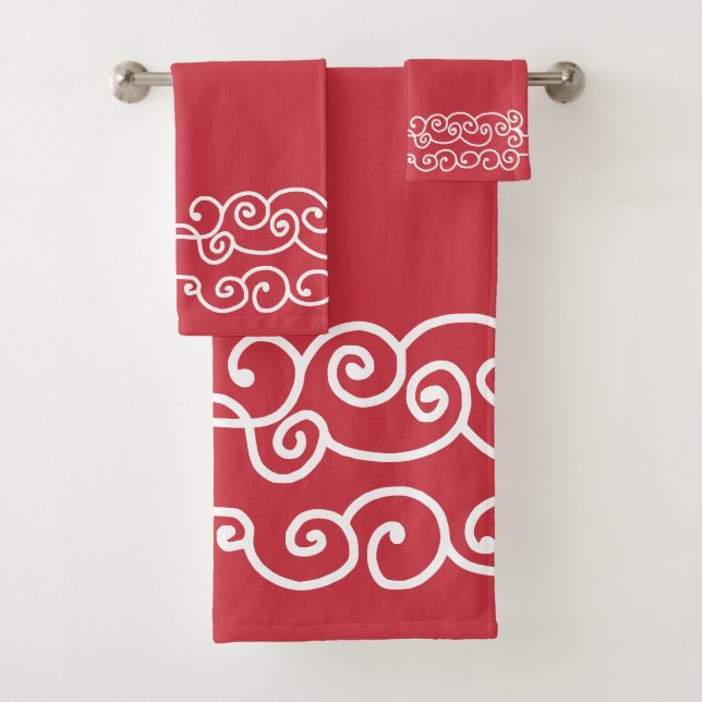 Conjunto De Toalhas Brick vermelho com rolhas brancas (Insitu)