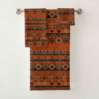 Conjunto De Toalhas Bright ethnic striped pattern.