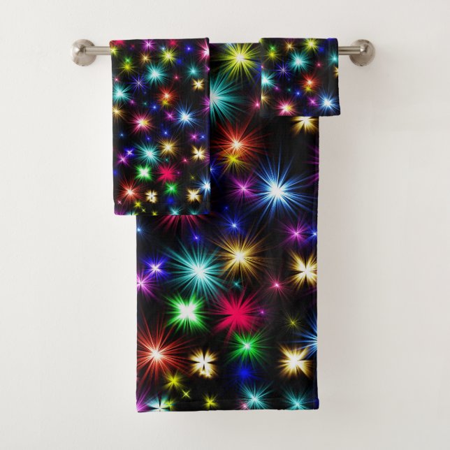 Conjunto De Toalhas Brilhante Brilhante Esparques, Estrelas e Firework (Insitu)
