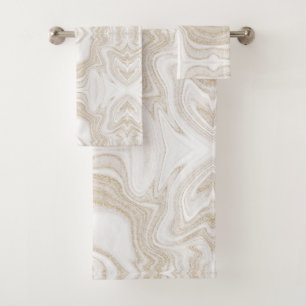 Conjunto De Toalhas Brilhante de ouro branco-quic moderno