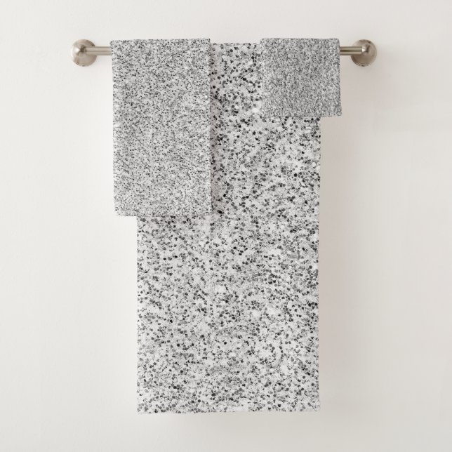 Conjunto De Toalhas Brilho de luz cinza prateado faísca (Insitu)