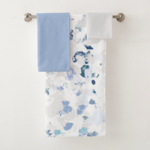 Conjunto De Toalhas Brilho e Azul e Cinzas e Splatter