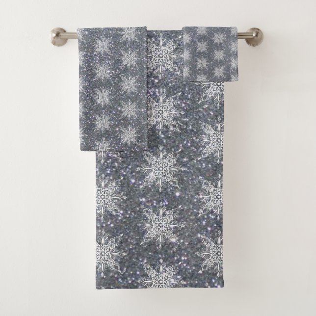 Conjunto De Toalhas Brilho e flocos de neve  (Insitu)