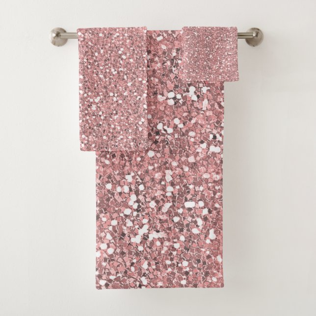 Conjunto De Toalhas Brilho Rosa Brilhante (Insitu)
