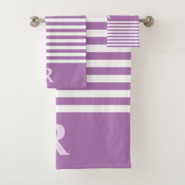 Conjunto De Toalhas Brisas Púrpuras/Brancas Personalizadas