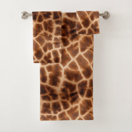 Conjunto De Toalhas Brown Giraffe Impressão